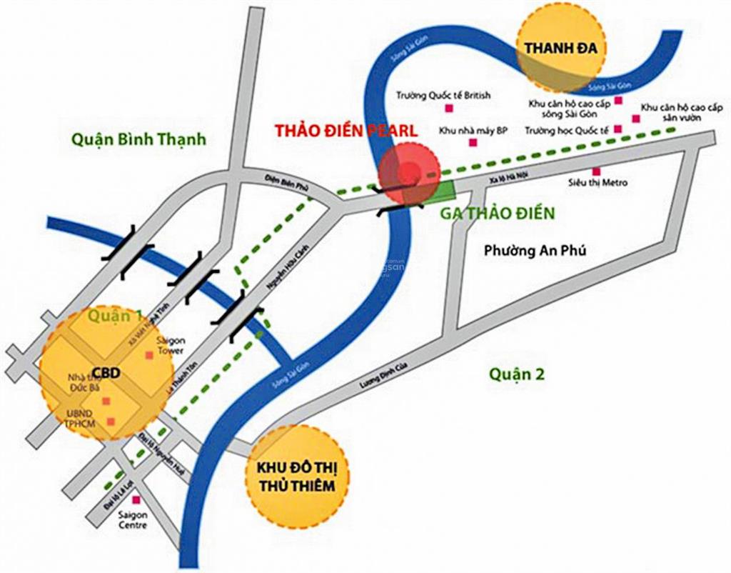 Bán căn hộ tại thảo điền pearl gồm 2 phòng ngủ tầng cao view đẹp có diện tích 95m2