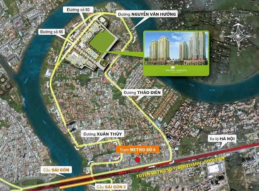 Bán penthouse tại tropic garden thảo điền gồm 4 phòng ngủ view đẹp với diện tích 223m2