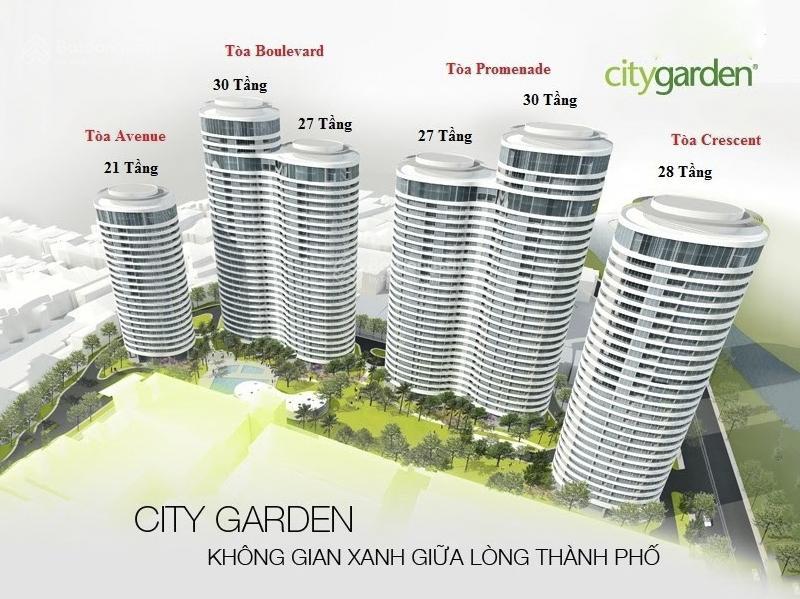 Căn hộ bán tại city garden gồm 1 phòng ngủ tầng trung view đẹp với diện tích 69m2