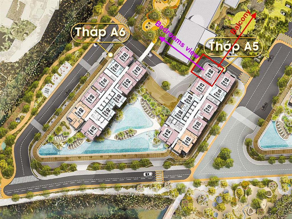 Bán căn hộ tại eaton park gồm 2 phòng ngủ tầng trung view đẹp với diện tích 71m2