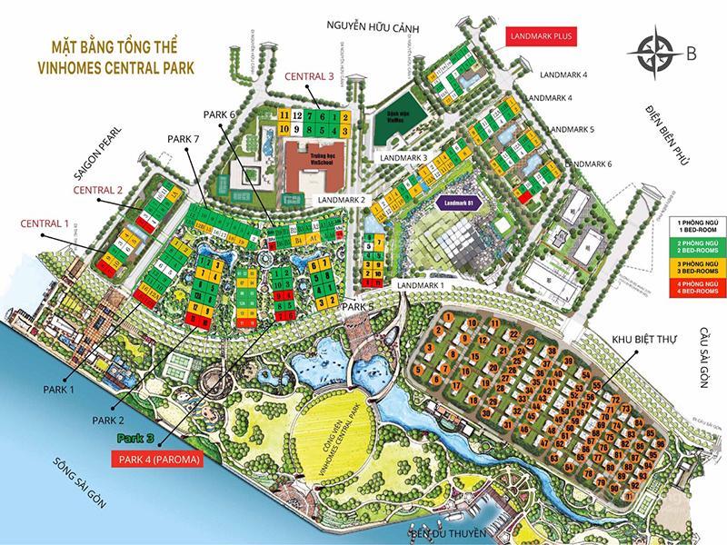 Căn hộ bán tại vinhomes central park gồm 3 phòng ngủ tầng cao view đẹp với diện tích 107.8m2