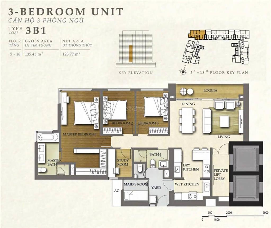Bán căn hộ tại the nassim gồm 3 phòng ngủ tầng trung view sông với diện tích 135m2