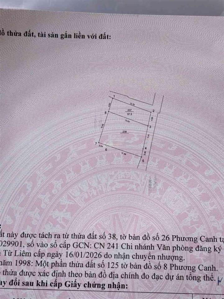 Lô đất vàng  trịnh văn bô (từ liêm) 58m, lô góc 2 mặt thoáng, ô tô đỗ, kinh doanh, giá 10.95tỷ