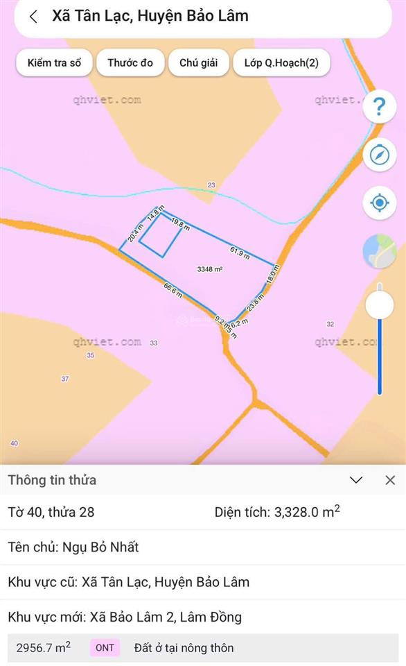 Chính chủ cần bán 3.328m2 đất tại bảo lâm 2, lâm đồng, gần ql55, hạ giá từ 1.8 tỷ xuống 1,65 tỷ