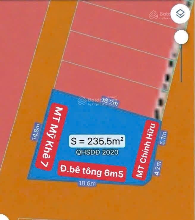Đất vàng 3 mặt thoáng  235m2  sát biển mỹ khê  quỹ đất hiếm dành cho nhà đầu tư lớn