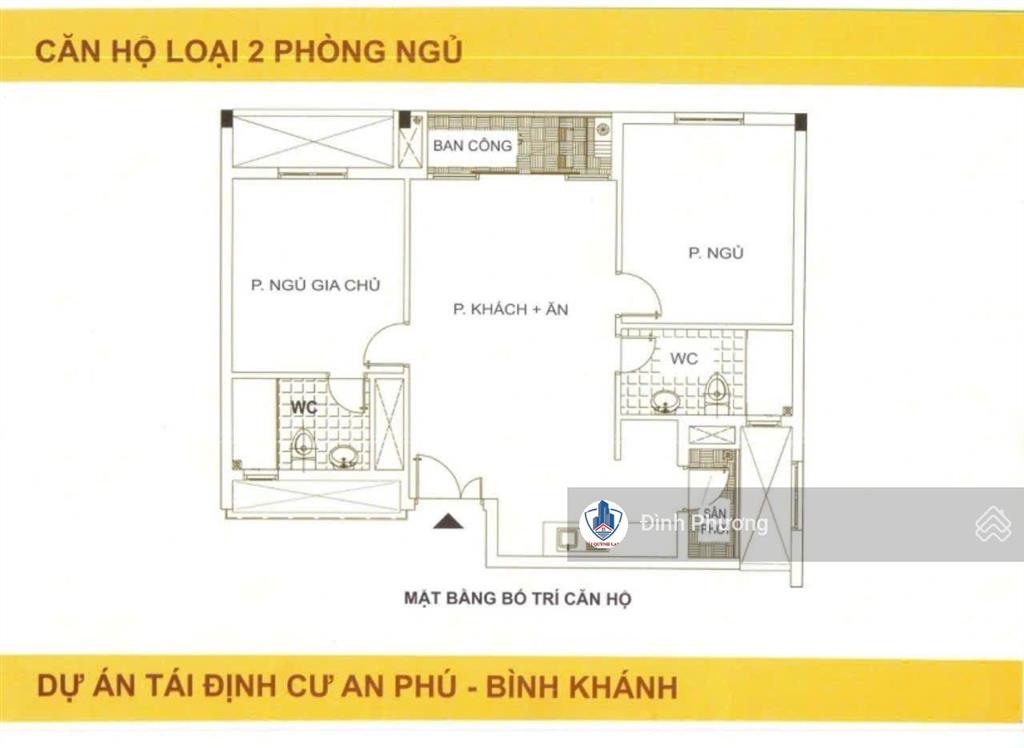 Bán căn góc cc bình khánh, p. an khánh, hcm. dt62,6m2, 2pn, nhà c lô cd, giá 4,4tỷ. sổ hồng sẵn