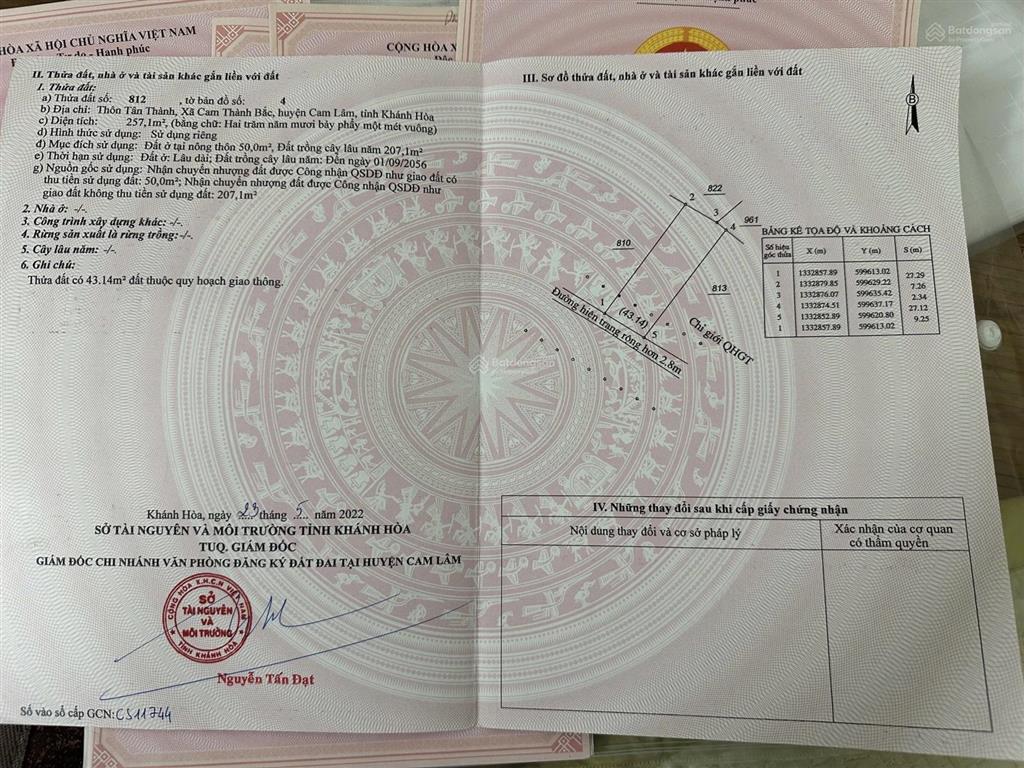 Đất cạnh đầm thuỷ triều quy hoạch giữ lại đô thị mới cam lâm giá đầu tư rẻ nhất thị trường