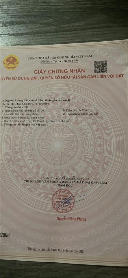 Đất quy hoạch giữ lại đô thị mới cam lâm, full thổ cư