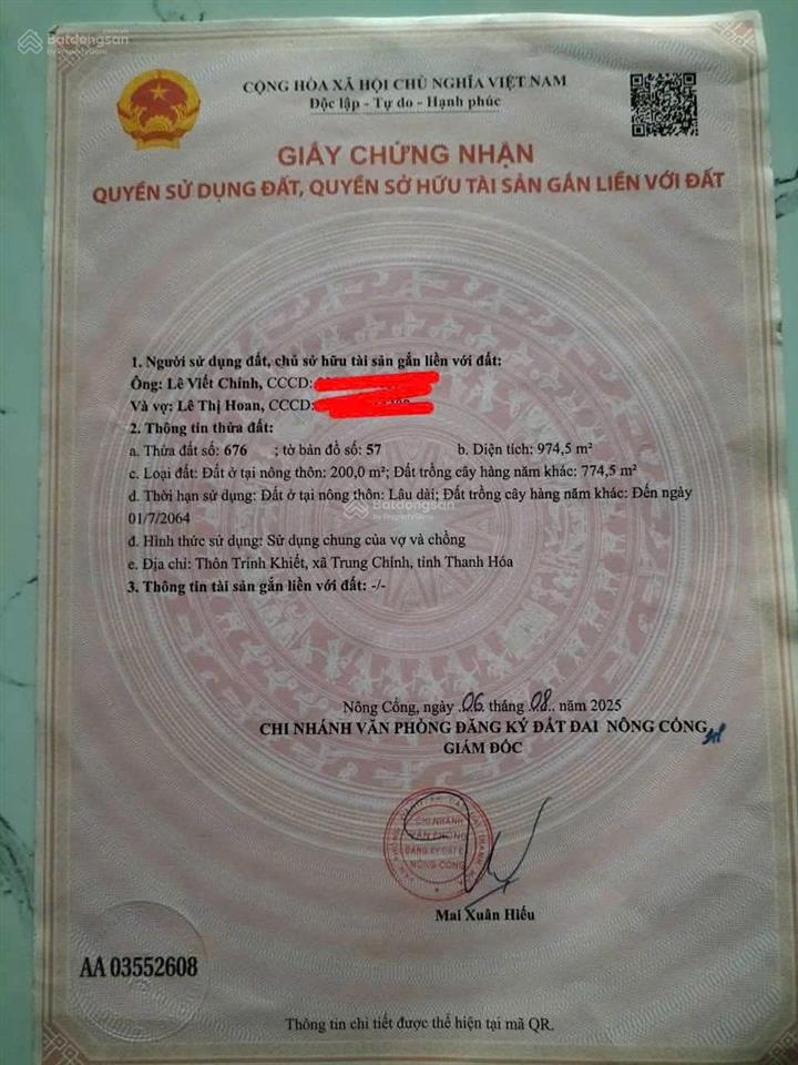 Lô đất gần 1.000 m2 tại nông cống  2 mặt tiền với giá siêu hời