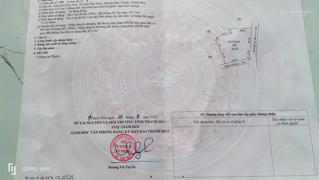 Lô đất tại thị trấn bến sung với giá chỉ 550 triệu