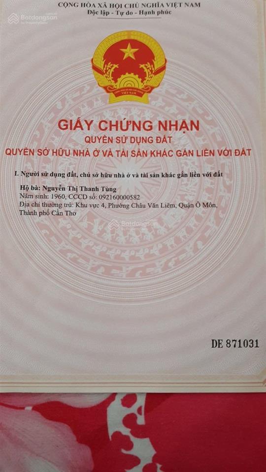 Bán đất kv4 quận ô môn, cần thơ