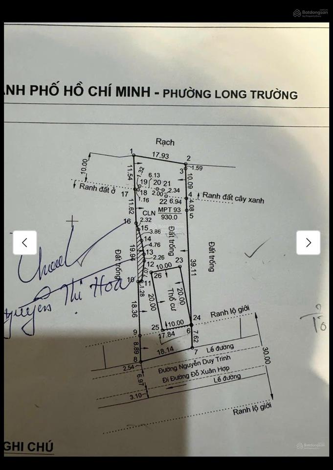 Đất mặt tiền đường nguyễn duy trinh, ngang 18 m x dài 58m, sổ đỏ 1130 m² chỉ 70 tỷ
