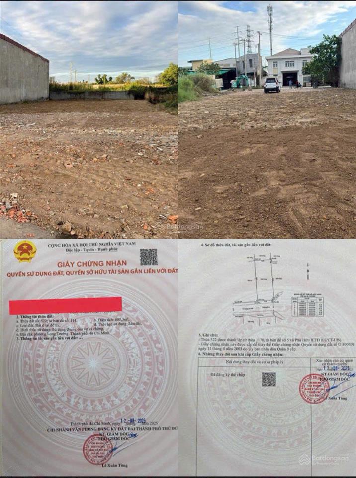 Bán đất 605m2 full thổ cư chỉ 42 triệu/m2. hệ số 5. ngay nguyễn duy trinh, võ chí công