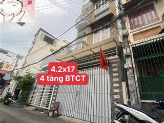 Bán nhà lê quang định 4 tầng 4.2x17m 4pn, hẻm xe hơi thông tứ tung, sát mặt tiền chỉ hơn 7 tỷ tl