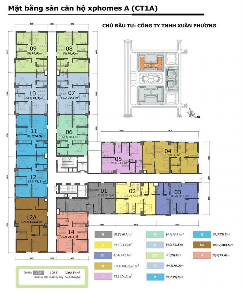 Bán căn chung cư 80m2, 3pn  2vs kđt tân tây đô