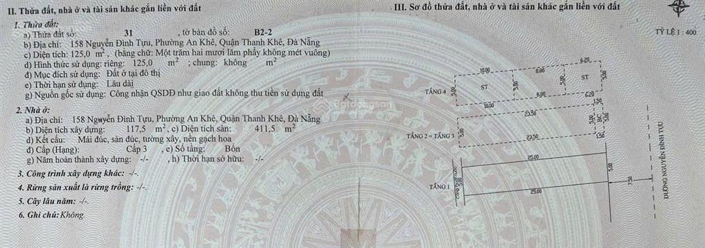 Bán nhà 4 tầng đường 10.5m 158 nguyễn đình tựu, thanh khê, 125m² gần biển, gần chợ hoa, 15.5 tỷ