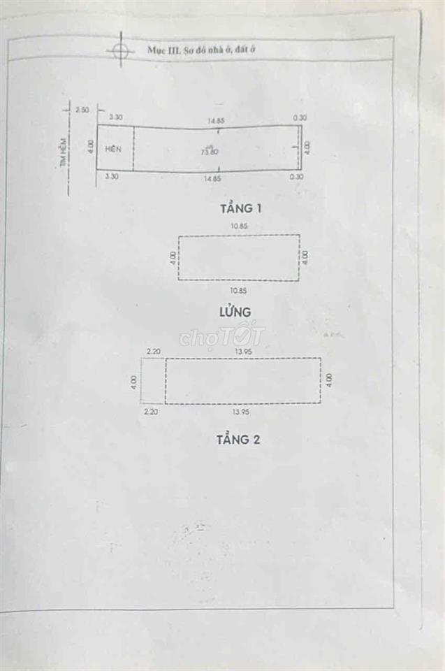 72m2 - Hẻm 4m - 3 Tầng - TẠ QUANG BỬU - KHÔNG QUY HOẠCH
