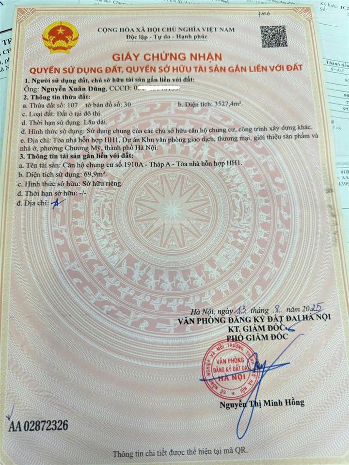 Bán căn hộ chung cư hh1 tt chúc sơn chương mỹ hà nội.