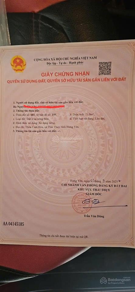 Bán lô đất thổ cư tại thái thụy 71m giá chỉ 1,39 tỷ