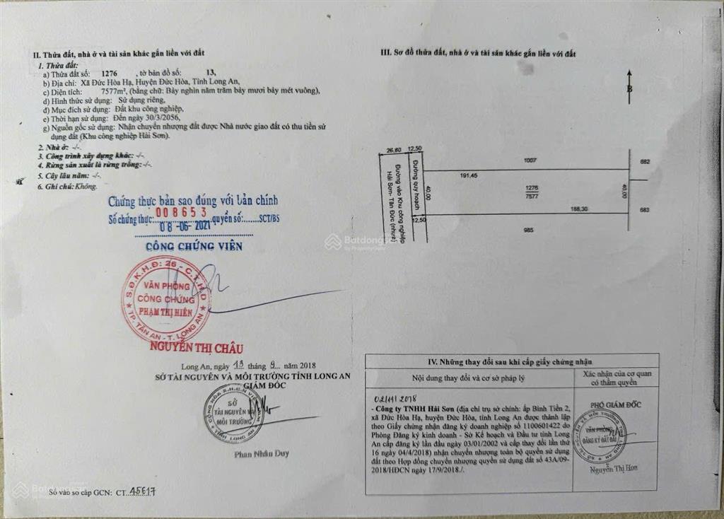 Bán gấp kho, nhà xưởng tại kcn hải sơn, 48,5 tỷ, 7577 m2