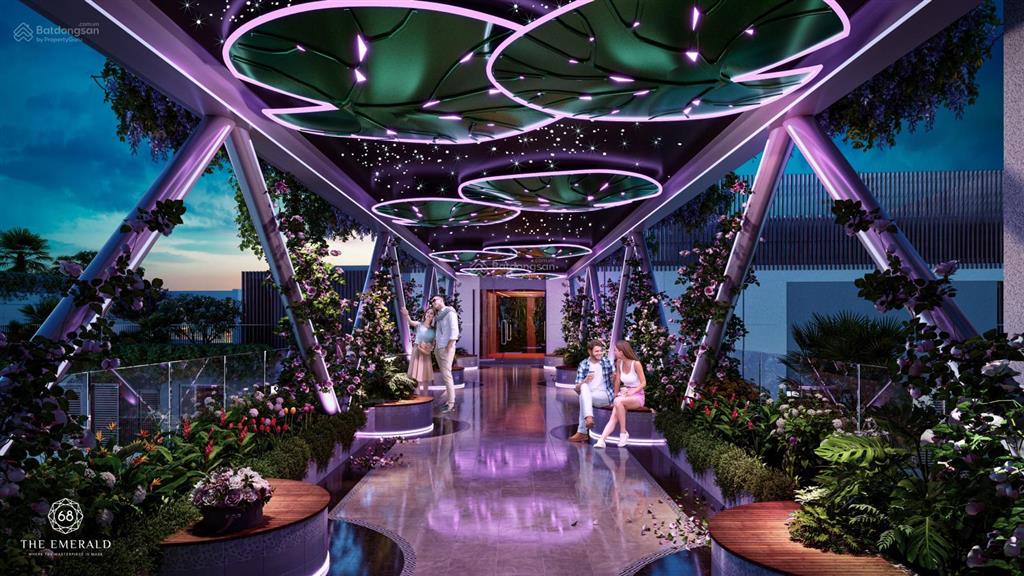 Căn hộ 2pn tầng tiện ích  view hồ bơi, cầu kính, khu vườn trên không siêu đỉnh tại the emerald 68