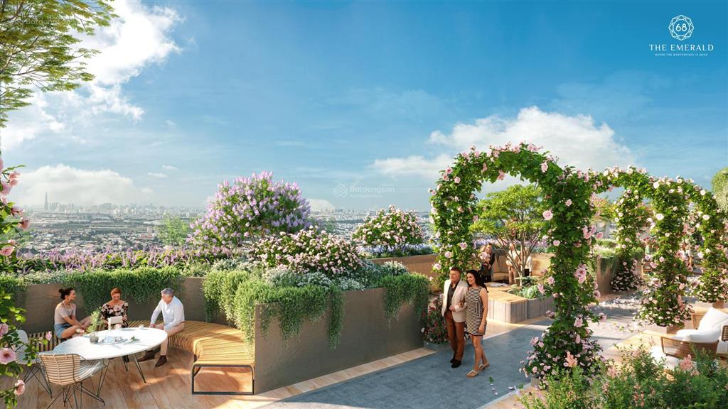 Căn hộ 2pn tầng tiện ích  view hồ bơi, cầu kính, khu vườn trên không siêu đỉnh tại the emerald 68