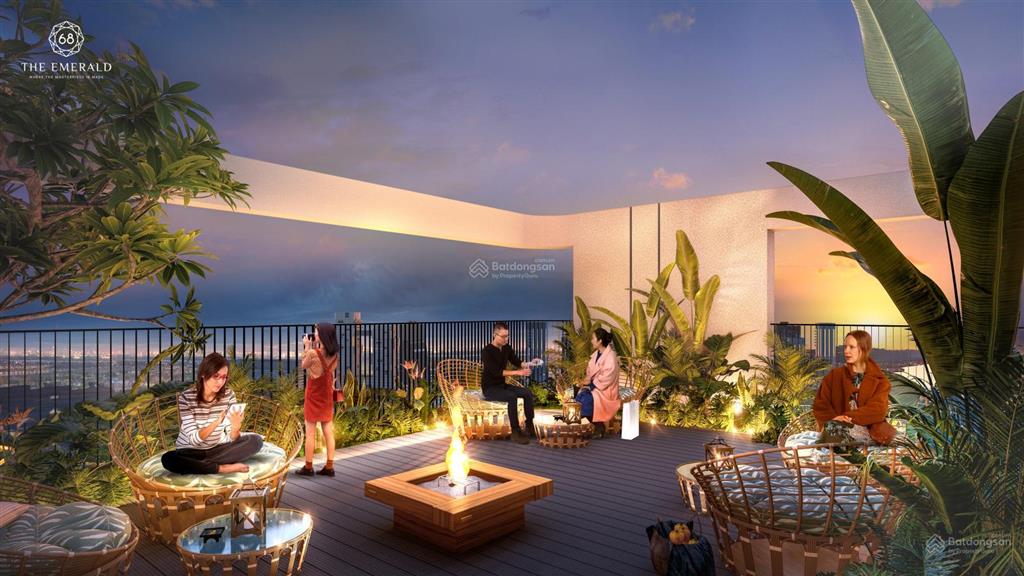 Căn hộ 2pn tầng tiện ích  view hồ bơi, cầu kính, khu vườn trên không siêu đỉnh tại the emerald 68