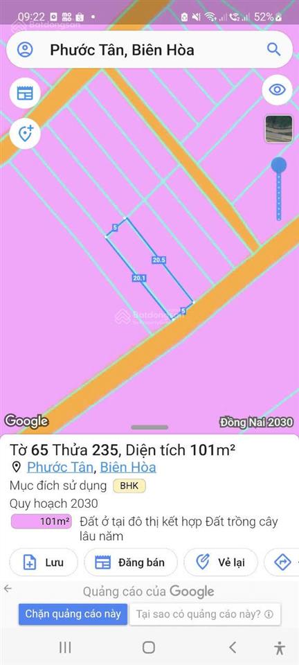 Bán đất chính chủ phước tân biên hòa, đồng nai