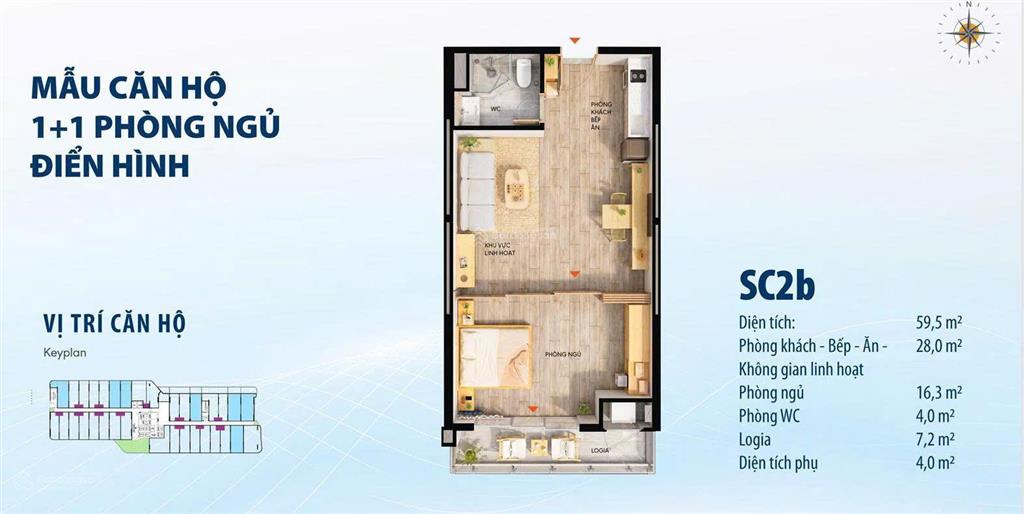 Căn nổi bật dự án ttc plaza studio cách sân bay 5 phút, bấm thang máy là xuống tttm aeon mall