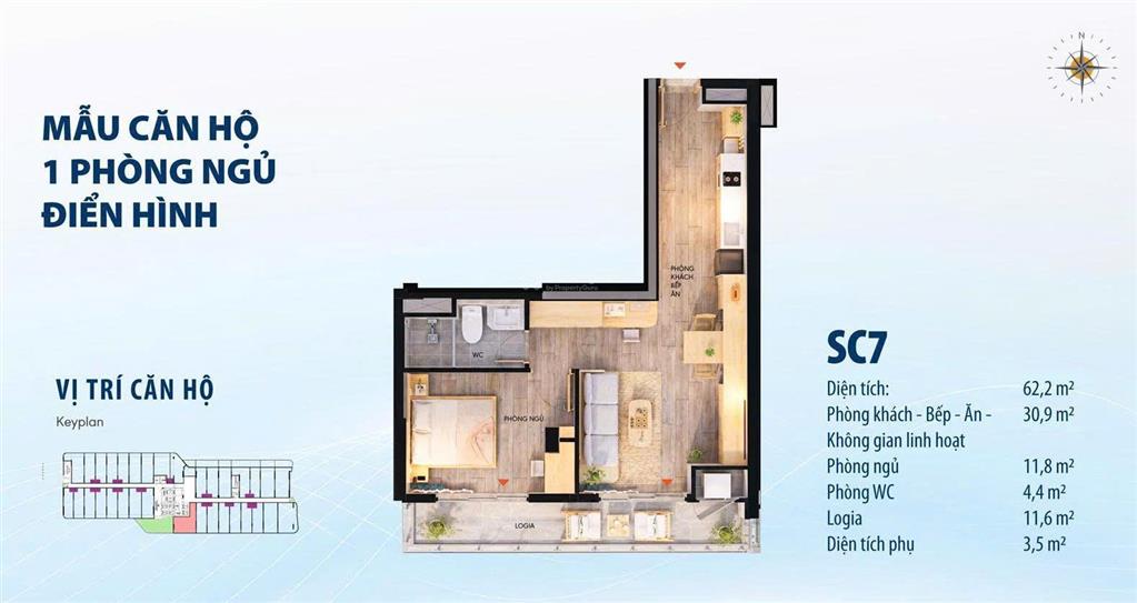 Căn nổi bật dự án ttc plaza studio cách sân bay 5 phút, bấm thang máy là xuống tttm aeon mall