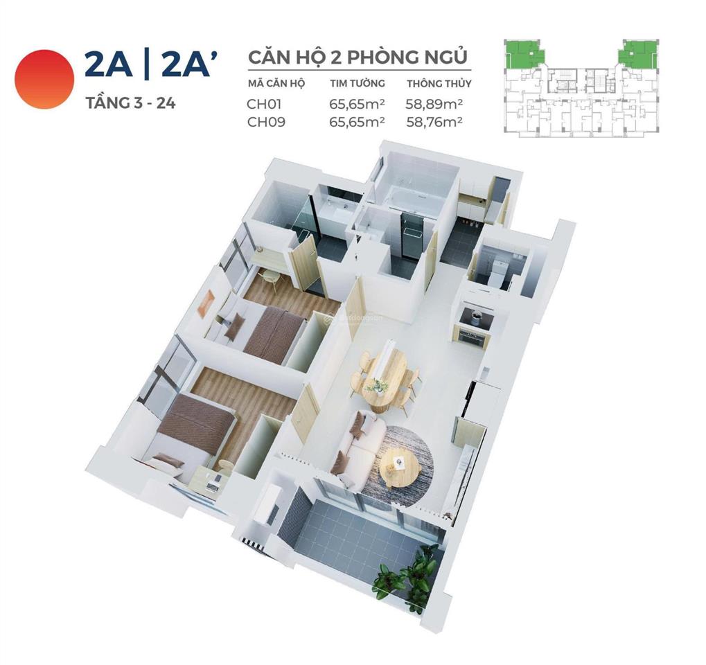Hiyori aqua tower  chỉ 4,x tỷ sở hữu căn hộ 2pn view biển mỹ khê, xách vali là vào ở ngay