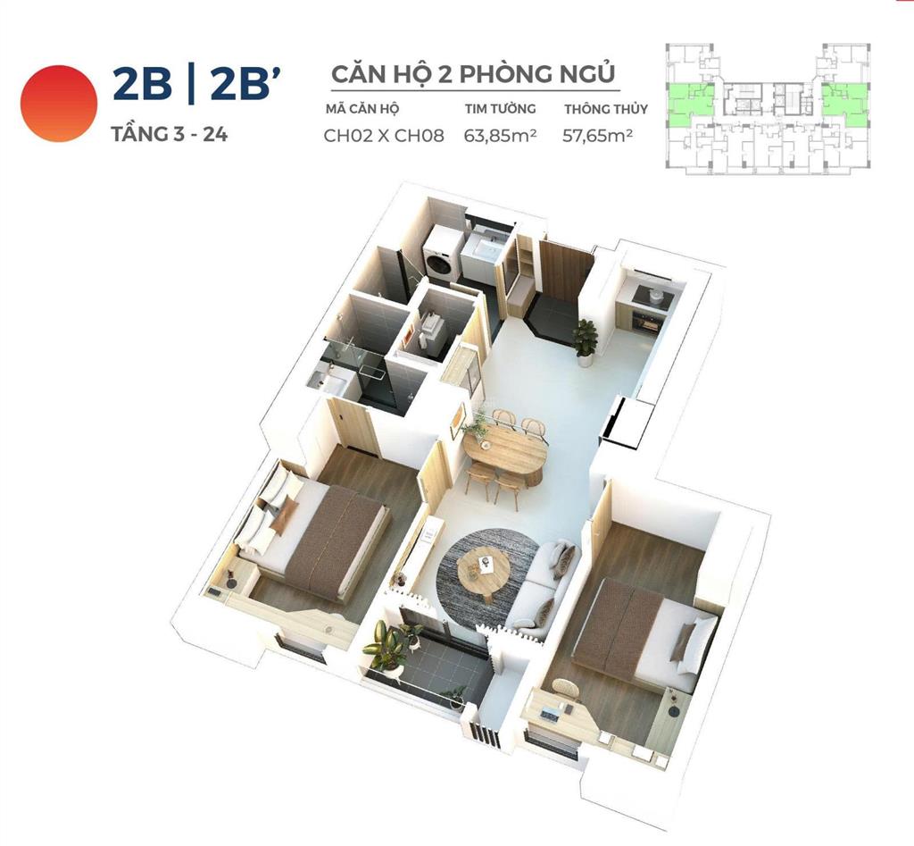 Hiyori aqua tower  chỉ 4,x tỷ sở hữu căn hộ 2pn view biển mỹ khê, xách vali là vào ở ngay