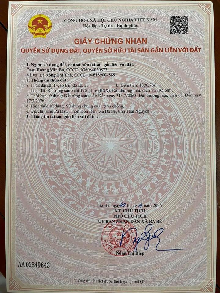 Bán đất tại xã khang ninh, huyện ba bể, bắc kạn, giá ưu đãi, 8000 m2, mặt tiền 90m