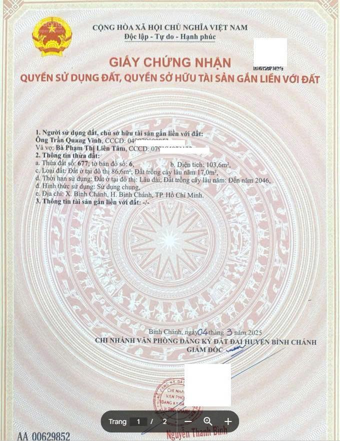 Bán đất 107m2 tại hoàng phan thái, 3,4 tỷ giá ưu đãi uy tín