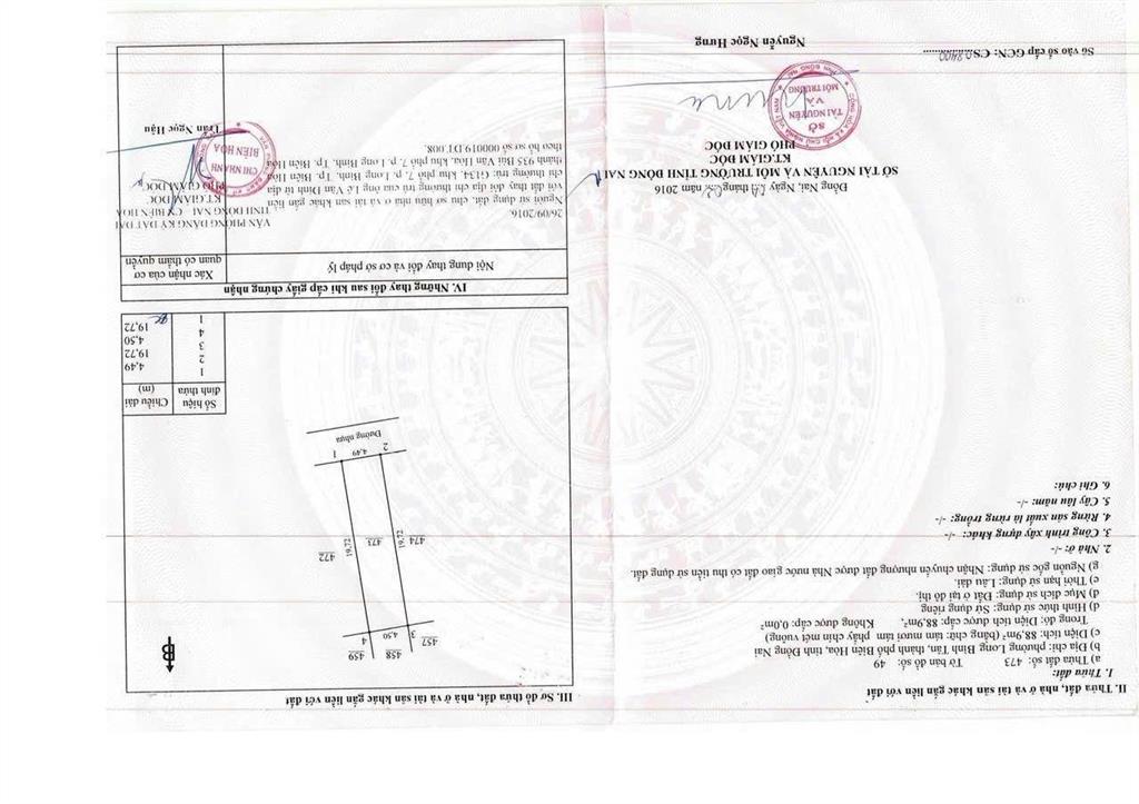 Bán lô đất mặt tiền chính b5, khu dân cư phú thịnh. phường long bình tân 4.5x19.8m, giá 5tỷ6