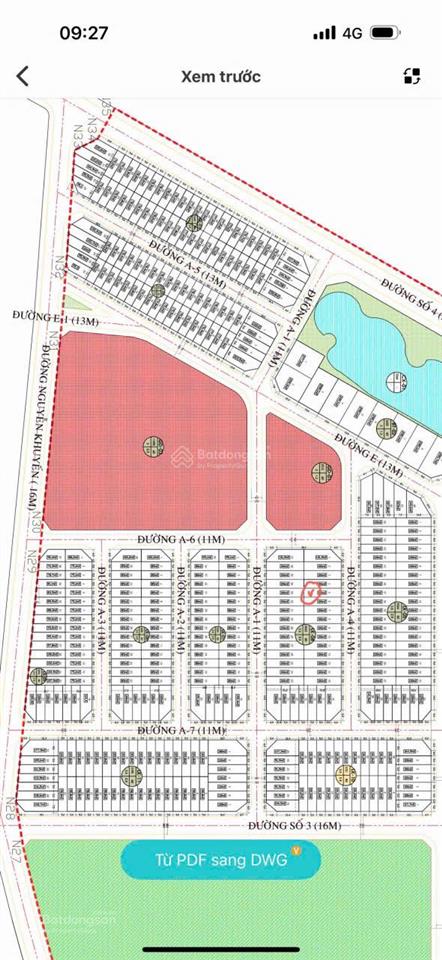 Bán lô đất đẹp kđt nam vĩnh hải lk6 106m2 ngang 5m hướng bắc, gần biển, đường thông thoáng, 4,56 tỷ