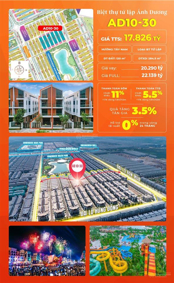 Tứ lập ánh dương 15,4 tỷ giá hời tháng 9 tặng gói quà tặng 450tr cùng gói nt,  ngay 0946 455 ***