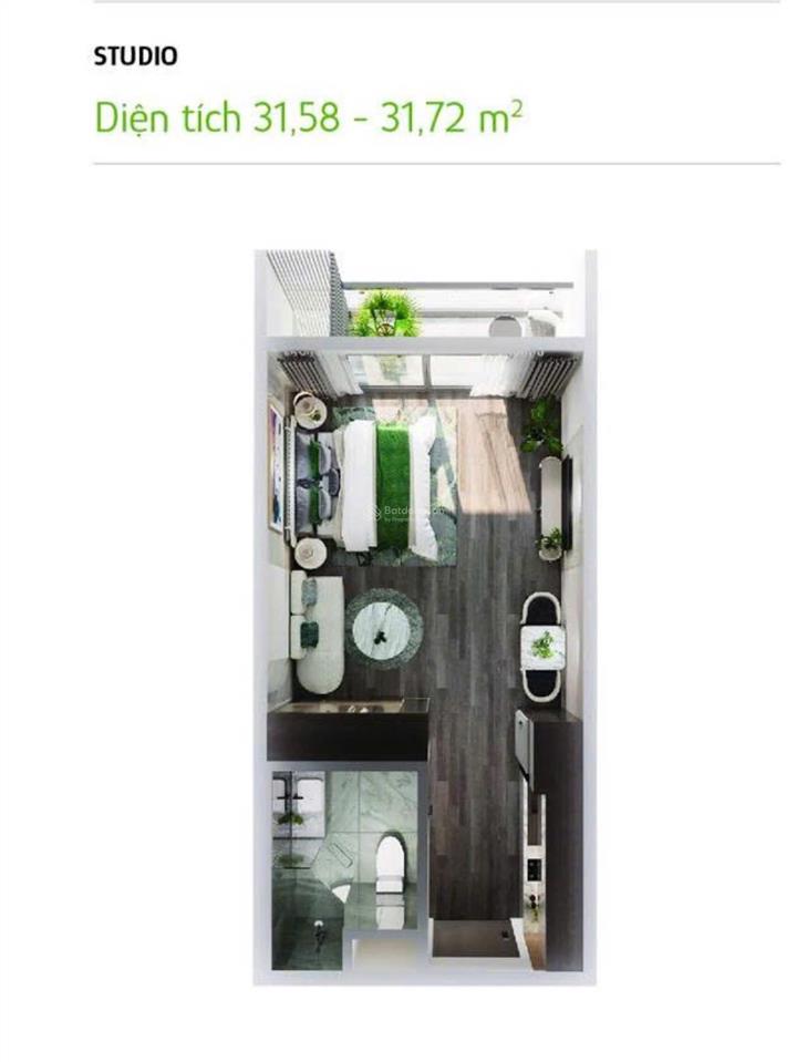 Đầu tư studio p2 vốn 320tr chia làm 4 dợt, view thoáng đẹp, dòng tiền 5%, ln 8%  0946 455 ***