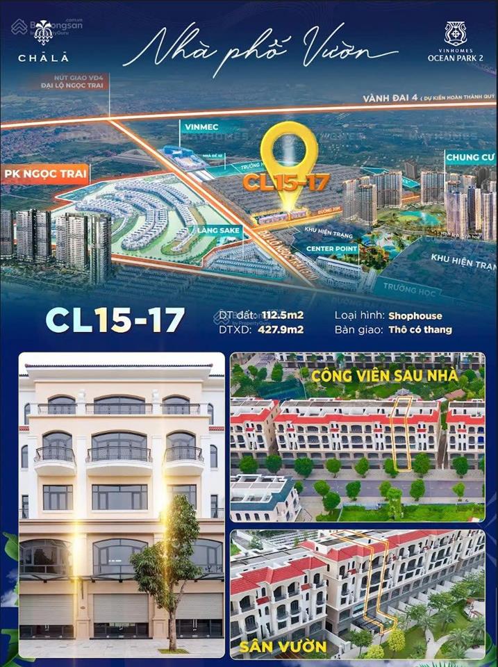 Shophouse chà là 15 đối diện chung cư mik, đầu tư chân sóng 17,6tỷ dòng tiền 5,5% năm  0946 455 ***