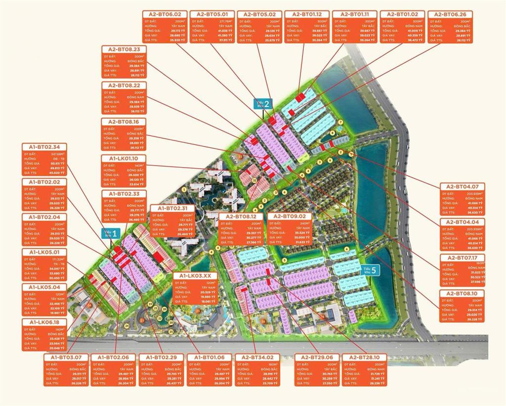 Bt song lập đông nam a2bt07 view đảo, kinh doanh trục chính 7 tòa chung cư bao quanh  0946 455 ***
