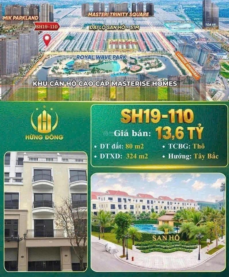 Giảm 900 bán sh19 dt 80m2 chỉnh hơn 13 tỷ,siêu đẹp đường 20m, dòng tiền 8% gói nt .  0946 455 ***