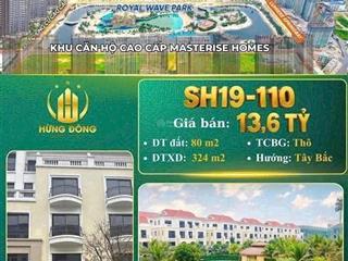 Giảm 900 bán sh19 dt 80m2 chỉnh hơn 13 tỷ,siêu đẹp đường 20m, dòng tiền 8% gói nt .  0946 455 ***