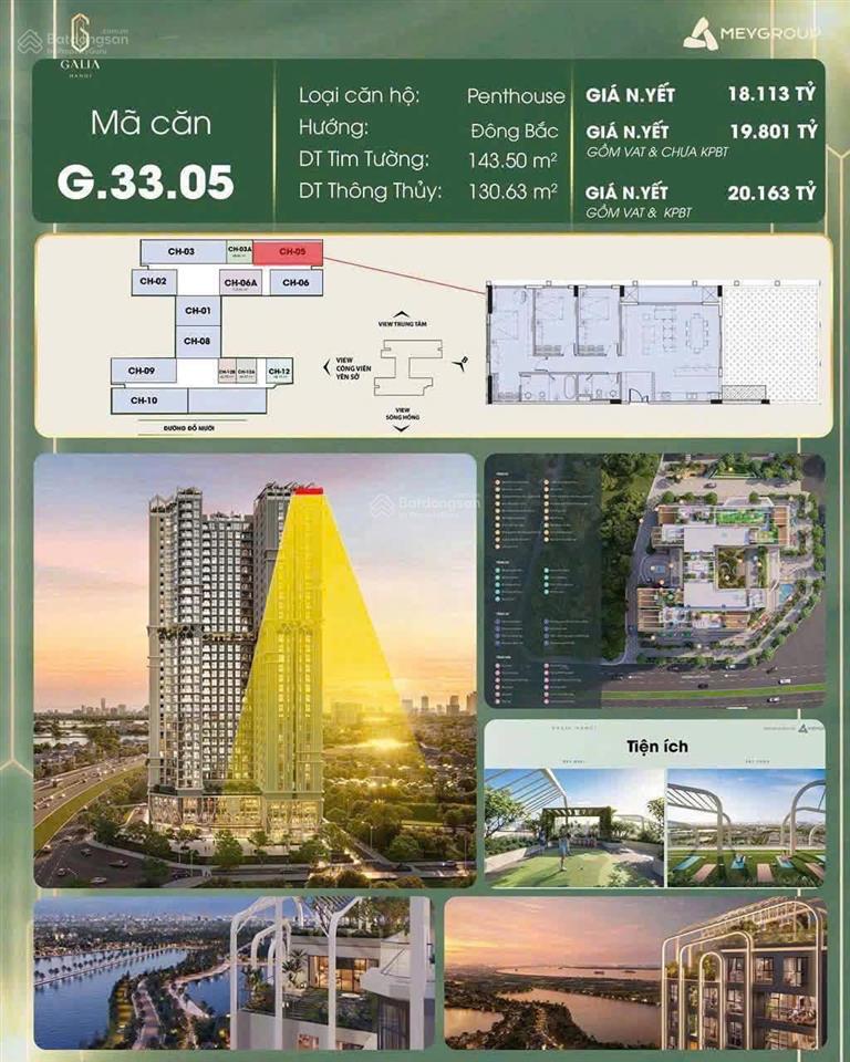 Penthhouse 3 ngủ góc đông bắc view trọn 3 hồ, trung tâm hà nội, tặng riêng vườn 60m2.  0962 284 ***