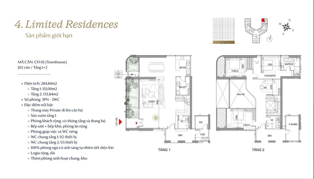 Bán townhouse 05 căn góc đẹp nhất dự án tầng 1151m2 kinh doanh đắc địa, sổ lâu dài,  0962 284 ***