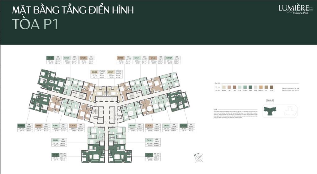 Căn 11 tòa peak 1 giá tốt còn tầng đẹp 1x giá hơn 8 tỷ, trung tâm lumiere hồ 32ha,  0946 455 ***