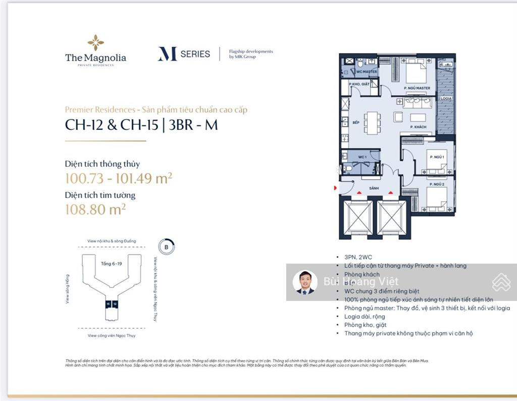 Căn 3 pn đáng mua 12 tỷ magnolia, cả ở + đầu tư, view đẹp vĩnh cửu khan hiếm.  0946 455 ***