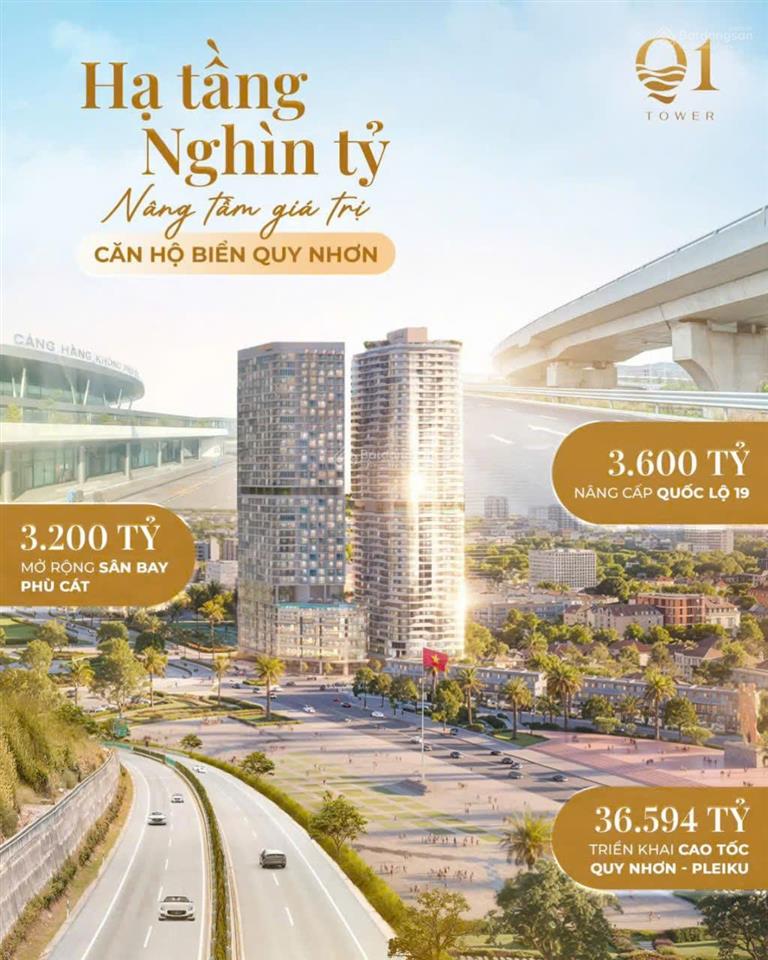 Chỉ 2,2 tỷ sở hữu ngay căn hộ q1 tower quy nhơn, vị trí kim cương, khai thác dòng tiền hấp dẫn