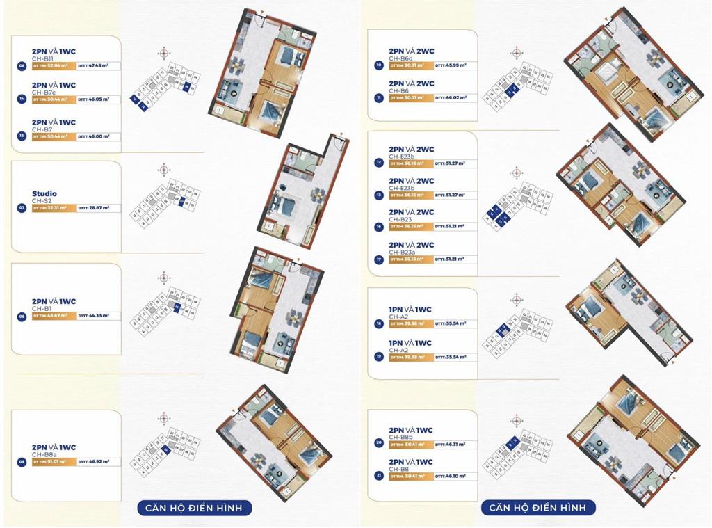 Destino centro 2pn/52m2 full nội thất. giá 1tỷ442 nhận nhà t12/2026  nh cho vay 75%  ngay