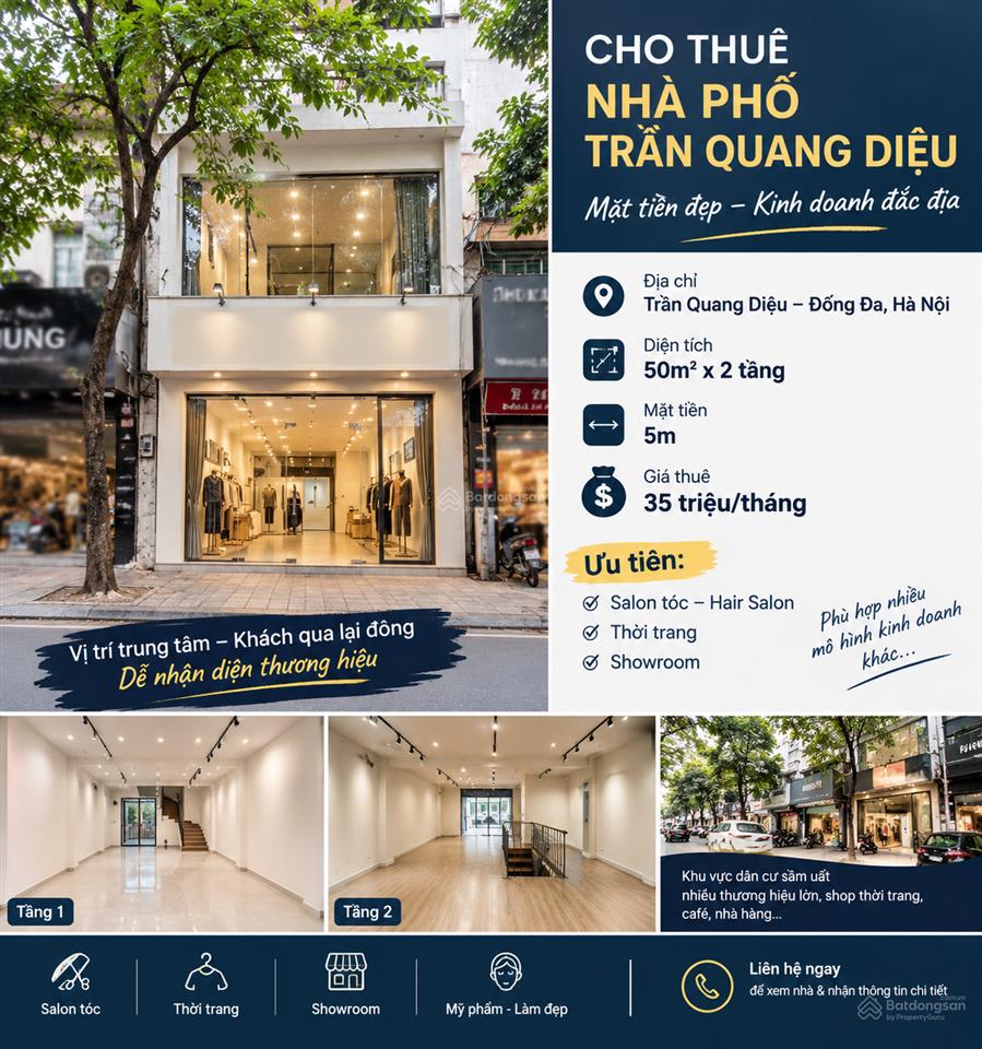 Cho thuê nhà phố trần quang diệu mặt tiền đẹp, vị trí vàng kinh doanh