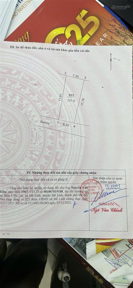 Đất đẹp hạ lôi mê linh, hà nội  giá đầu tư.
